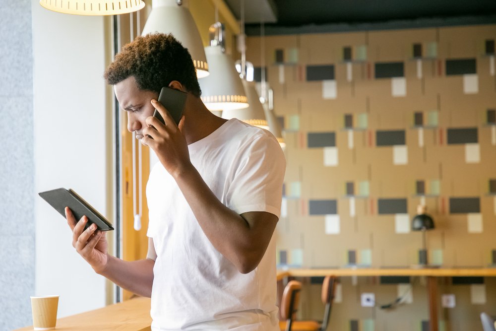 Unopened messages waiting while a business owner works on something else